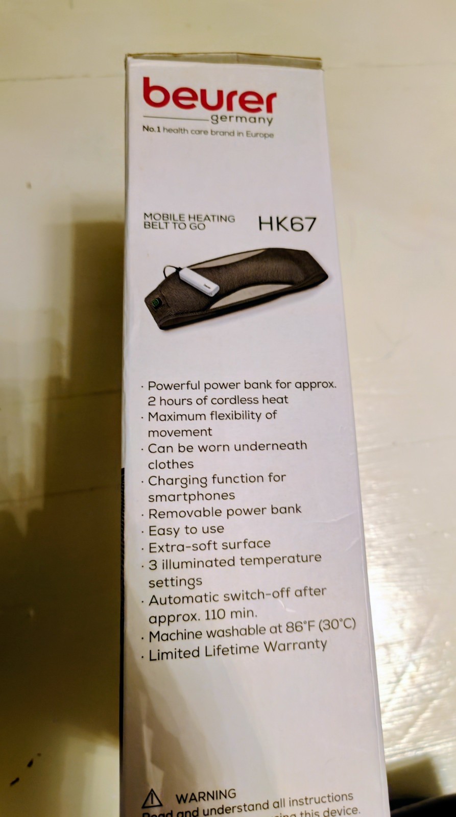 Beurer Germany Mobile Heating Pad to Go Ideal for Indoor/Outdoor Use HK47