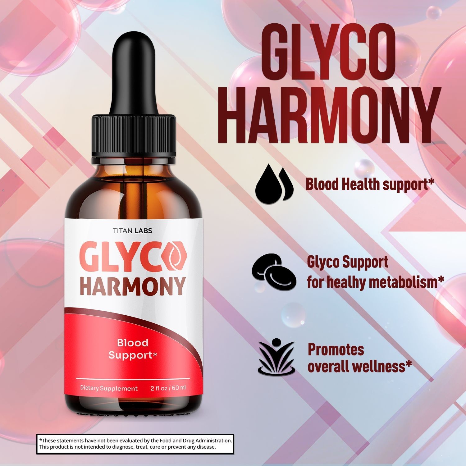 (5 Pack) Glyco Harmony Blood Support Drops Vitamin Supplement 150 Servings