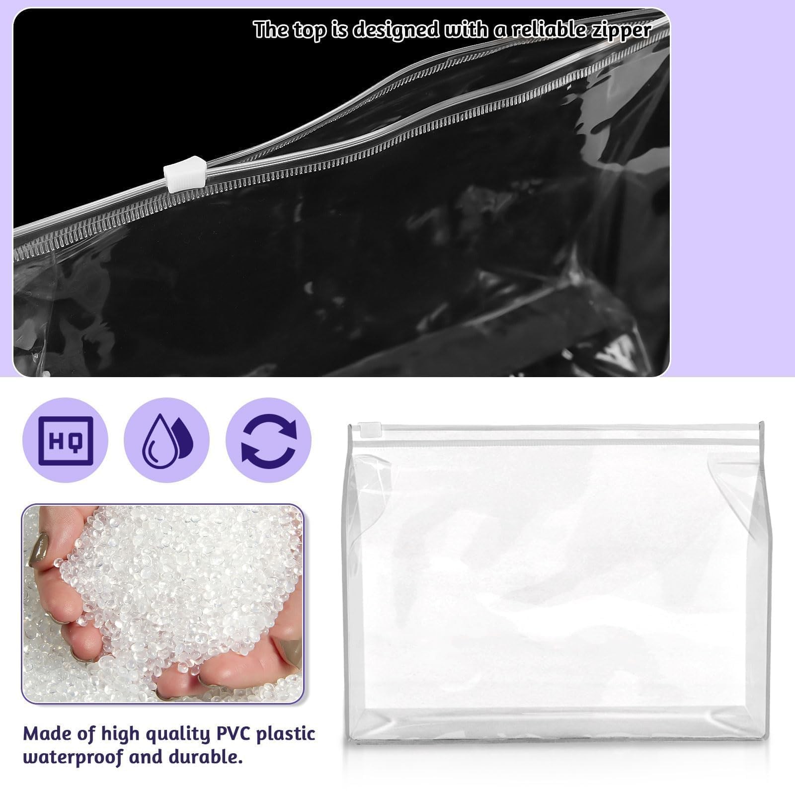 BadenBach 24 PCS Small Clear Makeup Bags, 9.8″ x x 7.1″x 2.6″, clear