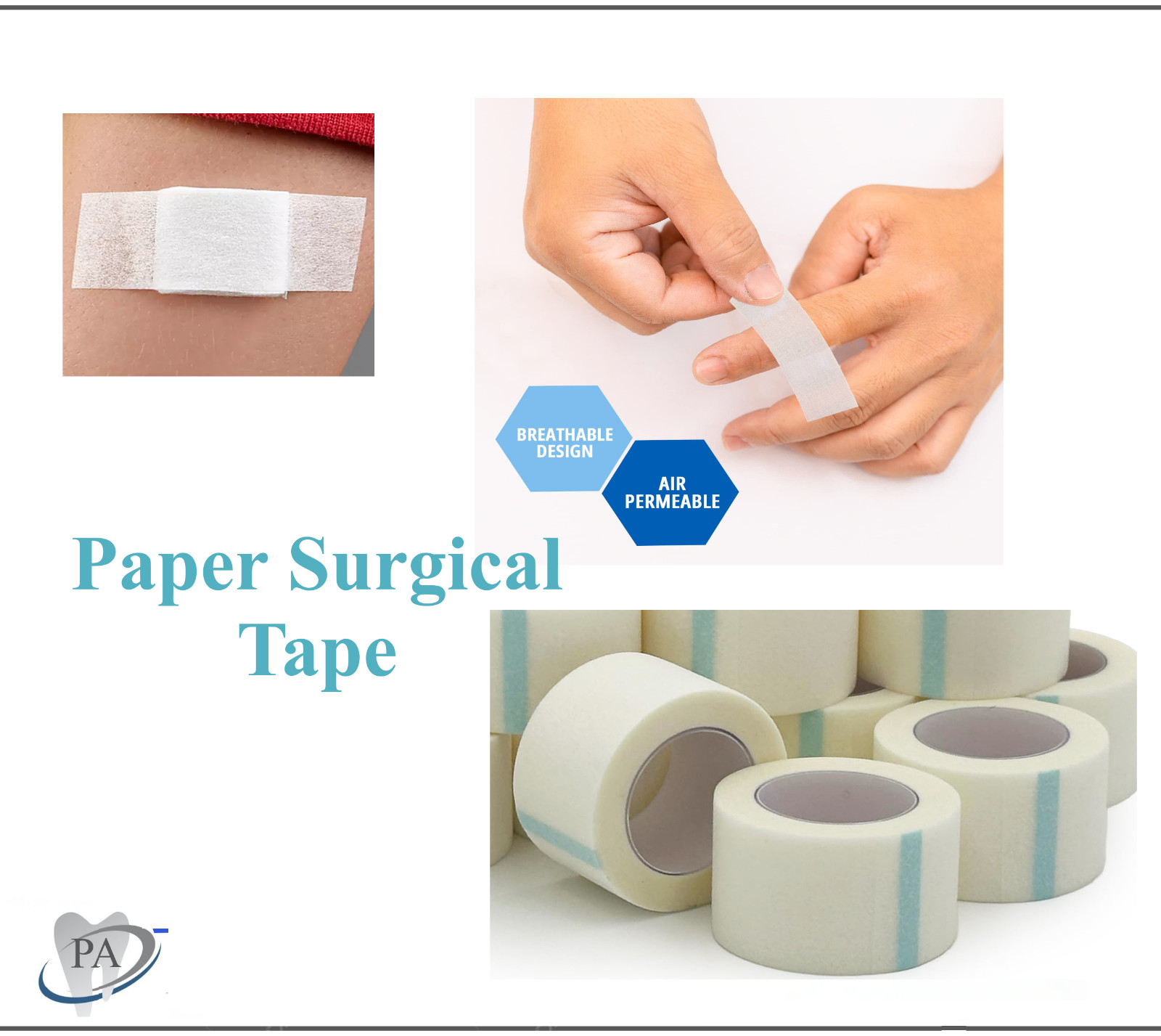 Medical Paper Surgical Tape Tearable, Adhesive, Breathable 1″ x 10 yds Up to 24