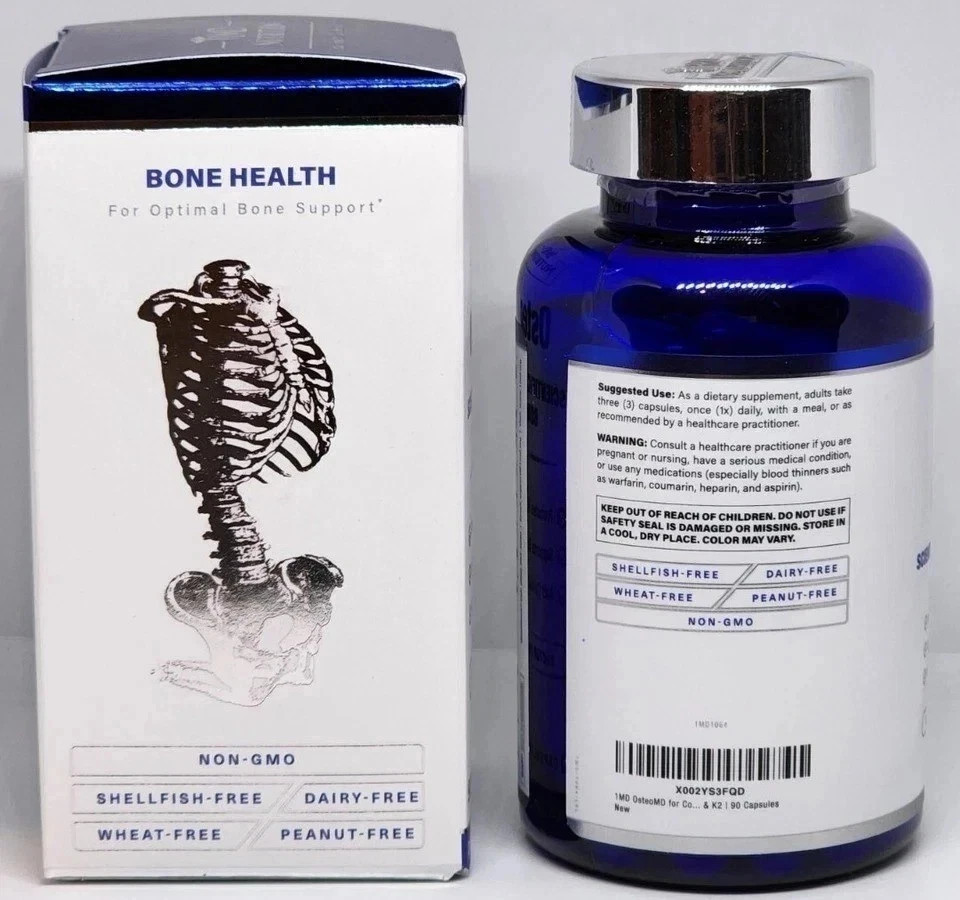 2 Pk 1MD Nutrition OsteoMD Bone Health Support 90 Softgels Exp 12/2027