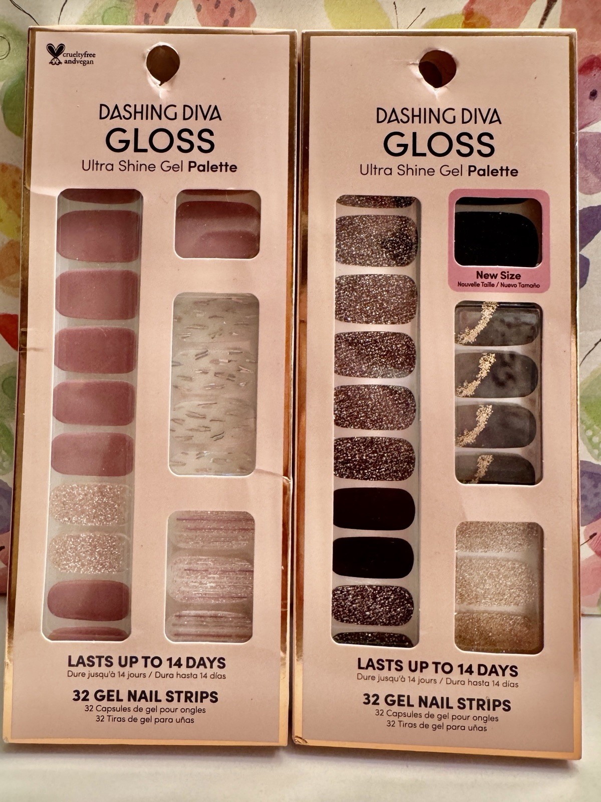 Dashing Diva Gloss Gel Strips Galaxy Unknown & After Glow 2-pack -NEW Sealed