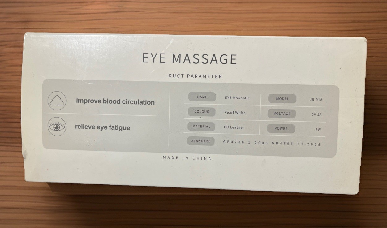 Eye Massager for Migraines PORTABLE Built In Bluetooth Music Rechargeable Eohmay