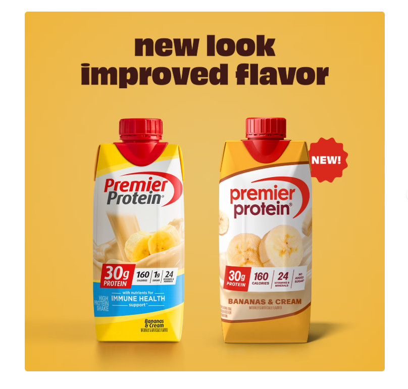Premier Protein Shake, Bananas & Cream, 30g Protein, 11.5 fl oz, 12 Ct