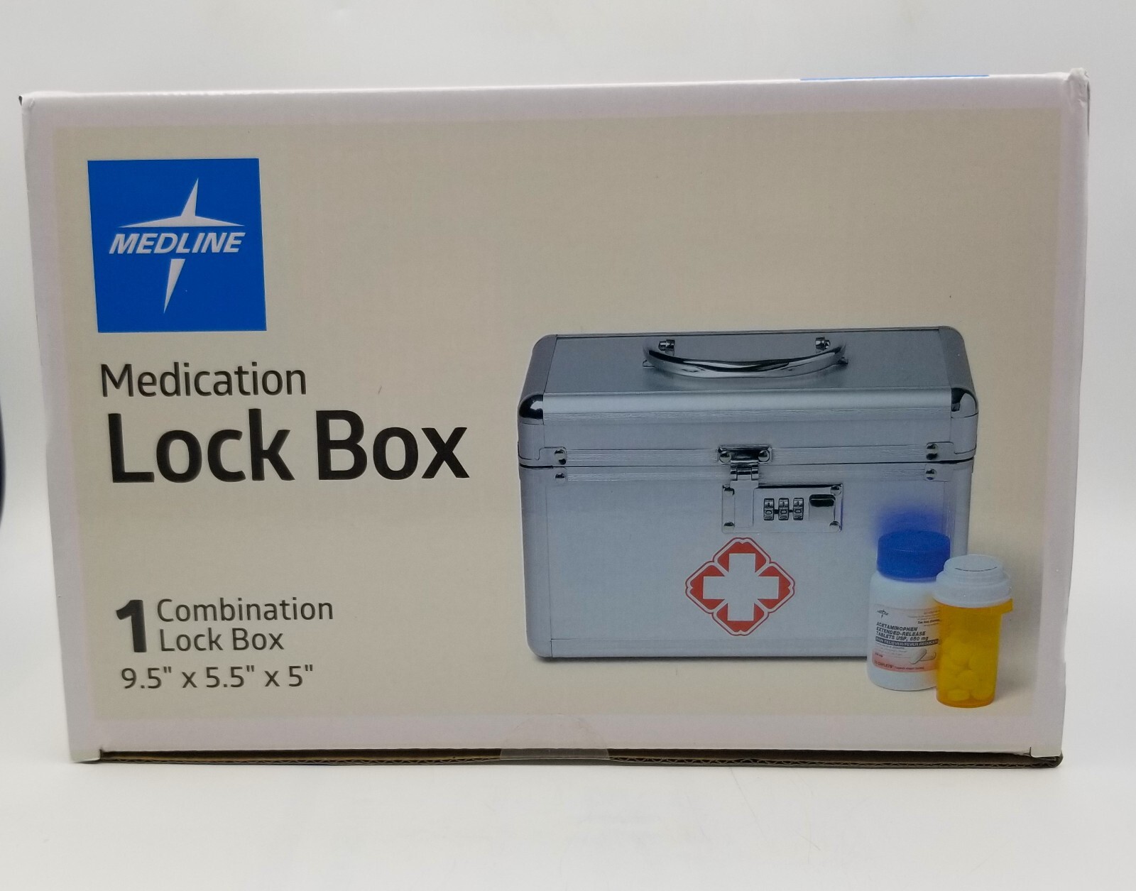 Medline Medication Lock Box Programmable Combination & Removable Tray Holds 24