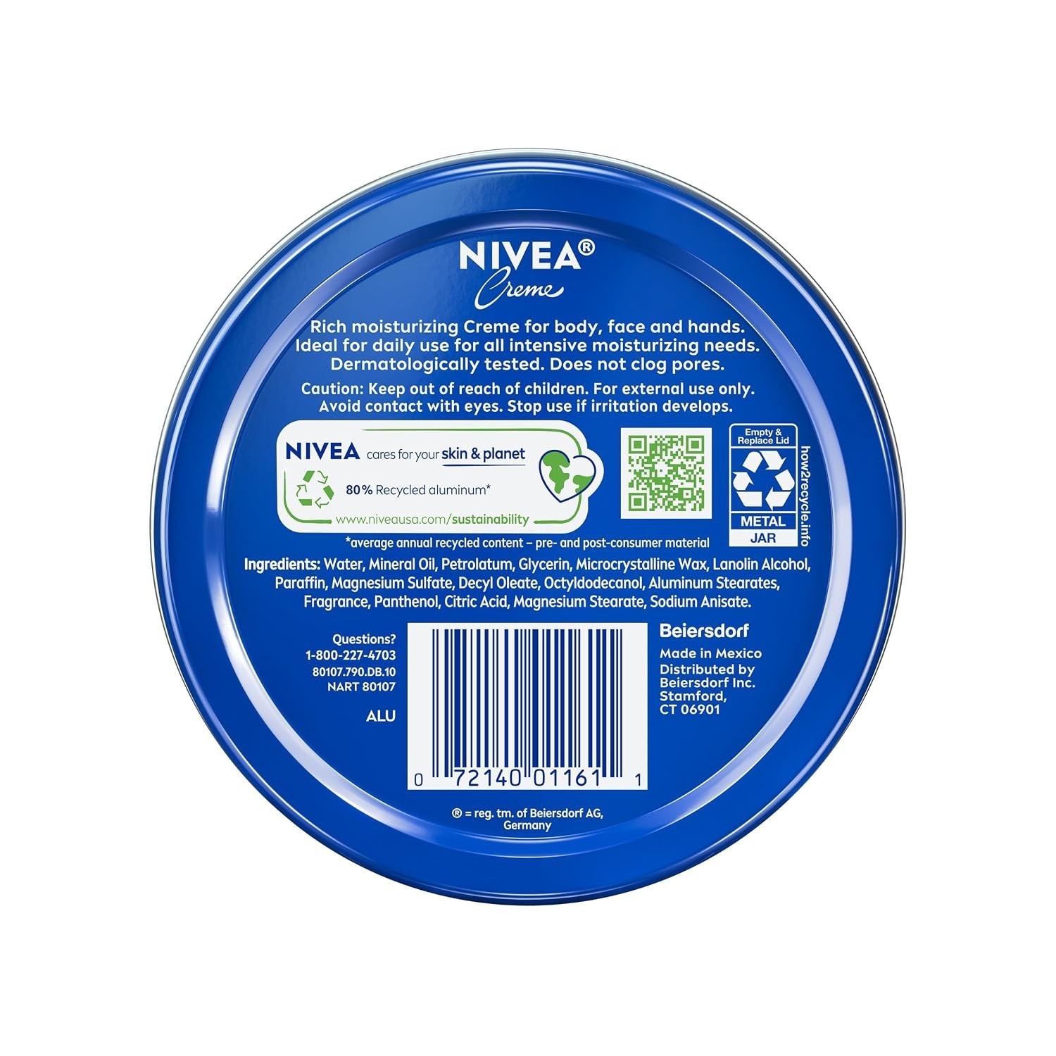 3 PACK, 150 ml (5.07 oz) NIVEA Creme Body, Face, Hand Cream, Free Shipping