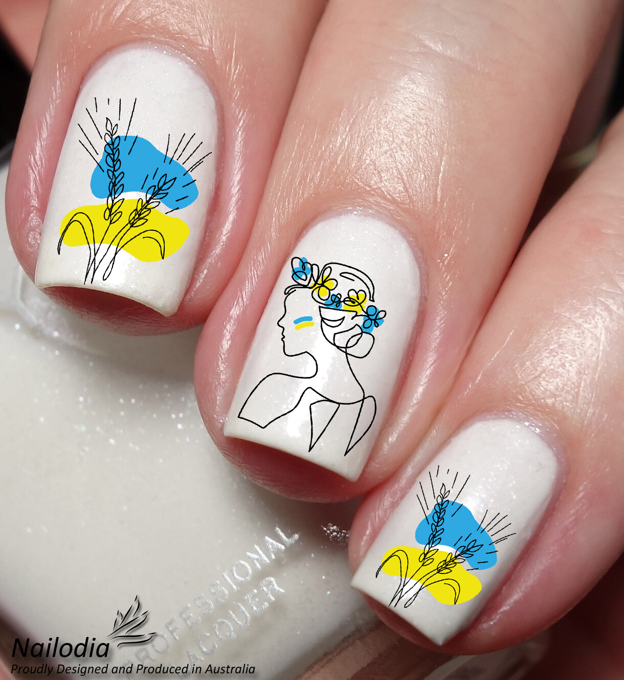 Ukraine Supporters Nail Art Decal Sticker Water Transfer Slider