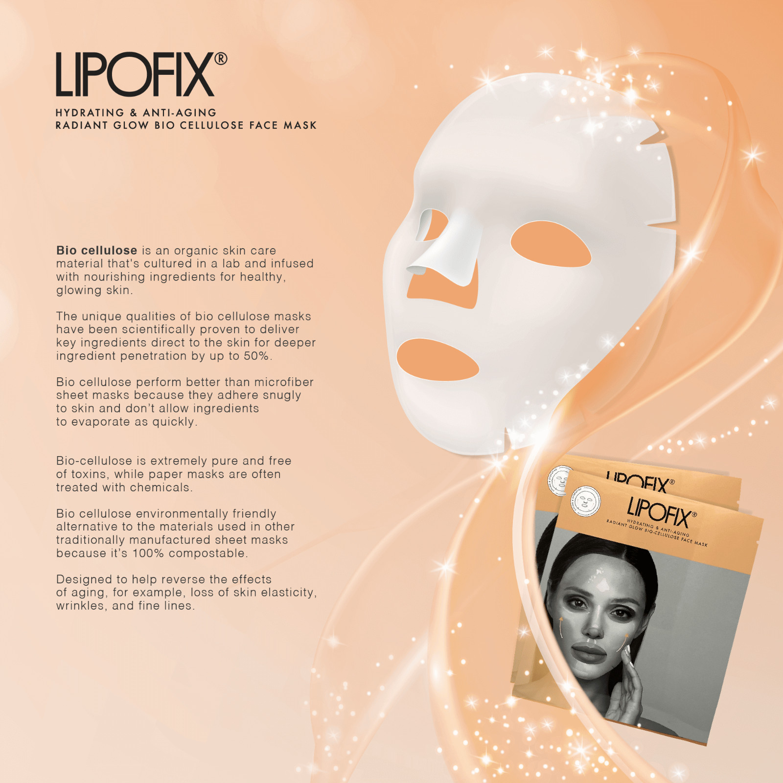 Lifting Firming Facial Treatment Korean Skin Care Bio Cellulose Face Mask Sheet