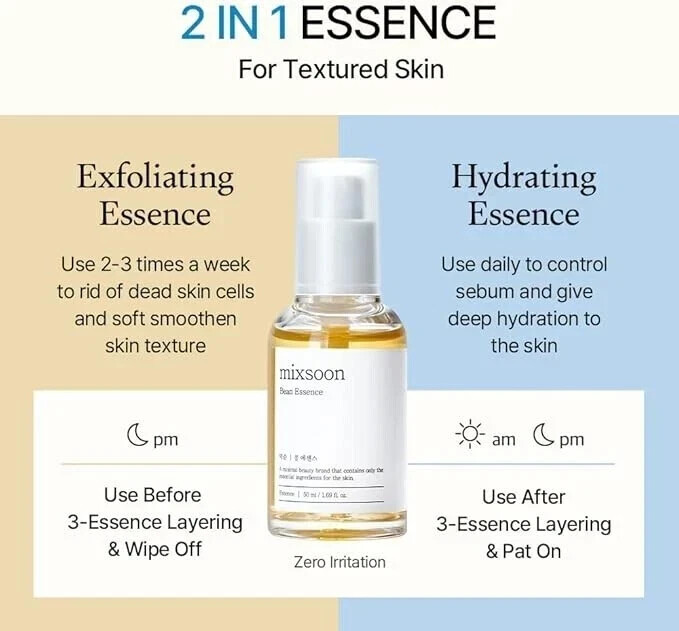 (2 PACK) Mixsoon Bean Essence 50ml 1.69fl oz Expire 12/05/2026