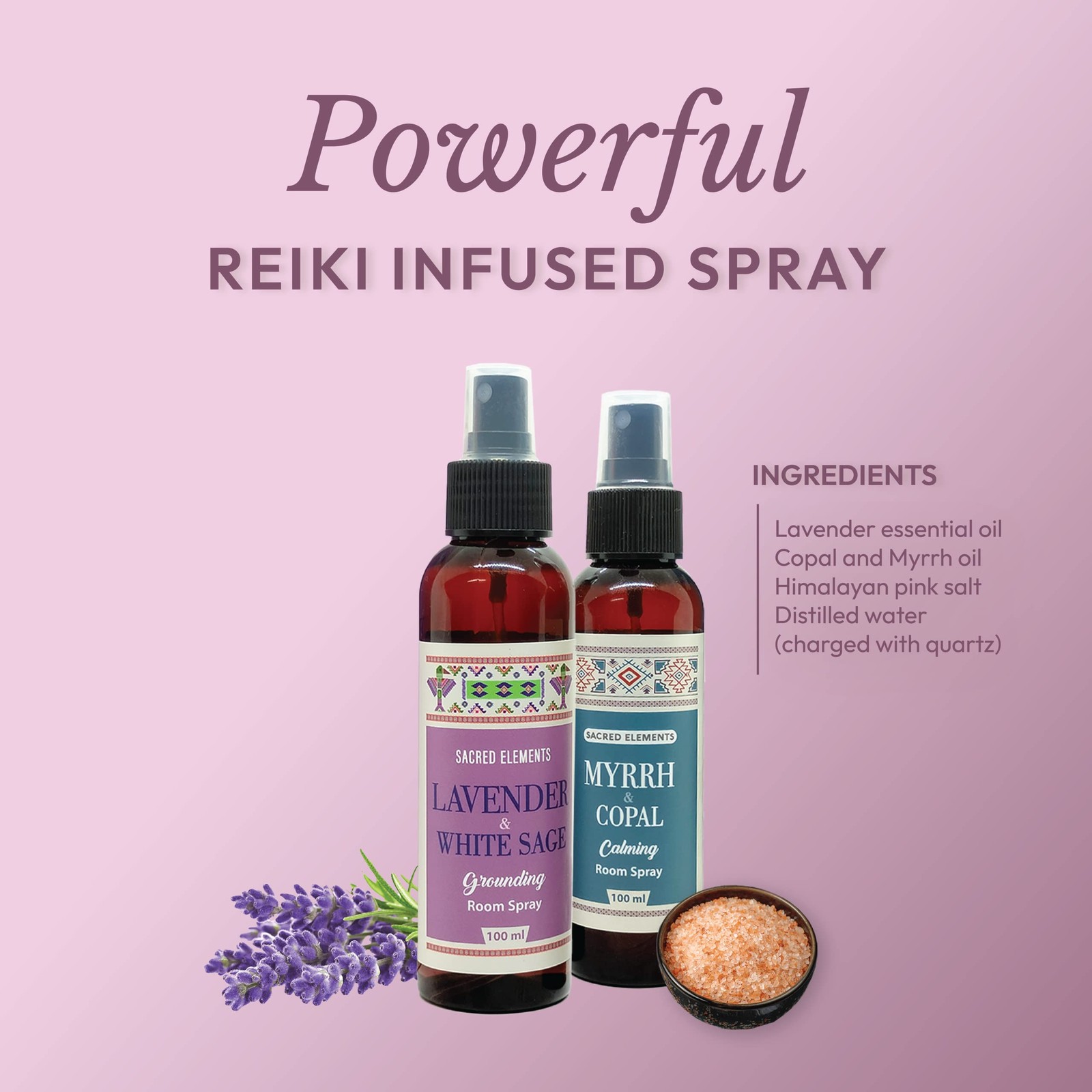 Sacred Element’s Myrrh Copal, 3.39 Fl Oz (Pack of 2), Lavender Sage Spray
