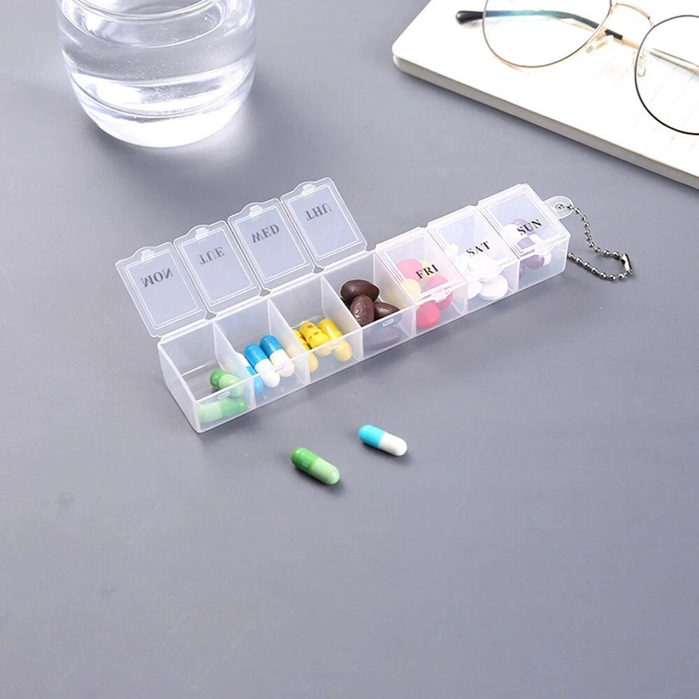 7 DAY PILL BOX MEDICINE TABLET DISPENSER ORGANISER STORAGE CASE WEEKLY US