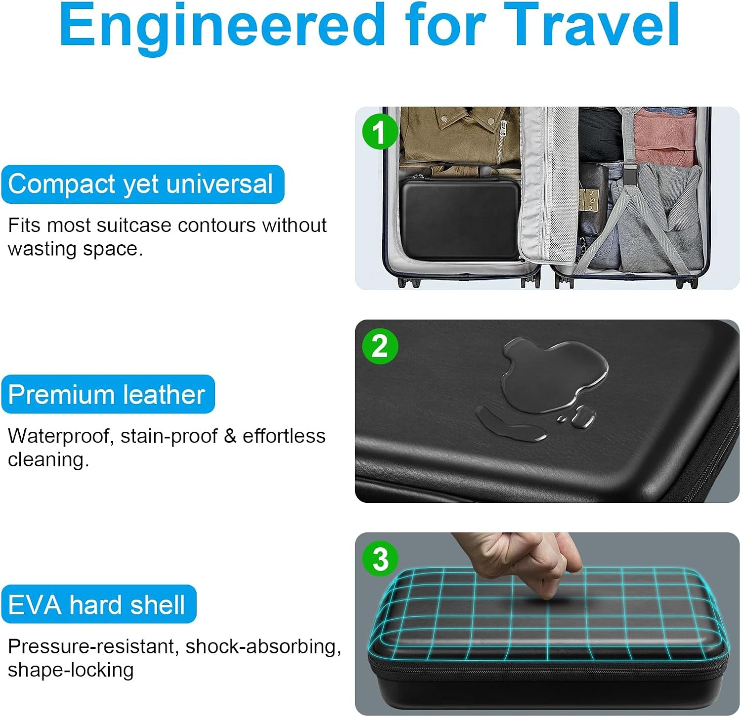 Travel Sunglasses Organizer Case with 8-Slot Adjustable Compartments Men Women