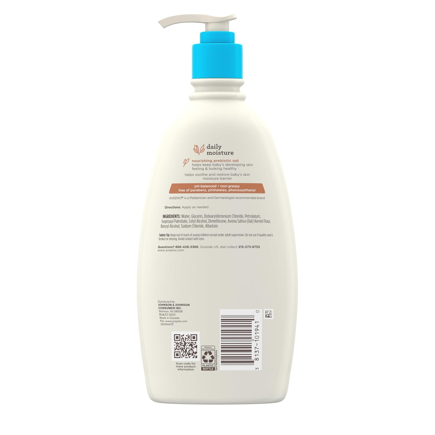 Baby Daily Moisture Body Lotion For Sensitive Skin Hypoallergenic 18 Fl. Oz New
