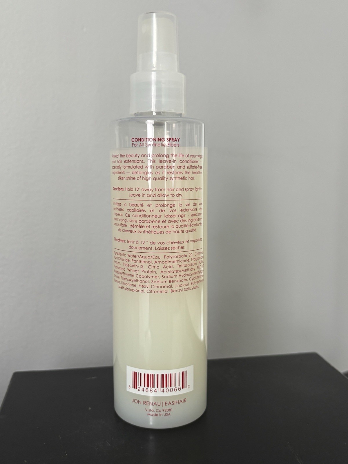 Jon Renau Easihair Conditioning Spray for all synthetic fibers 8.5 oz