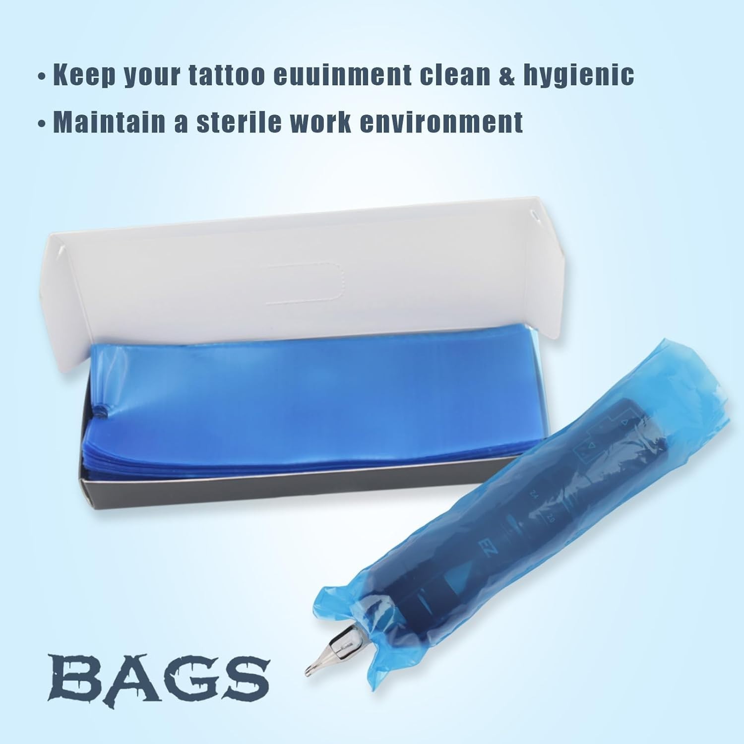 200 Disposable Tattoo Sleeves for Pen Machines – 2.4in x 7in Pre-Punched Design