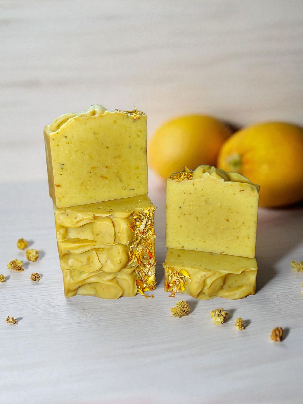 Lemon Peel and Chamomile Goat’s Milk Soap