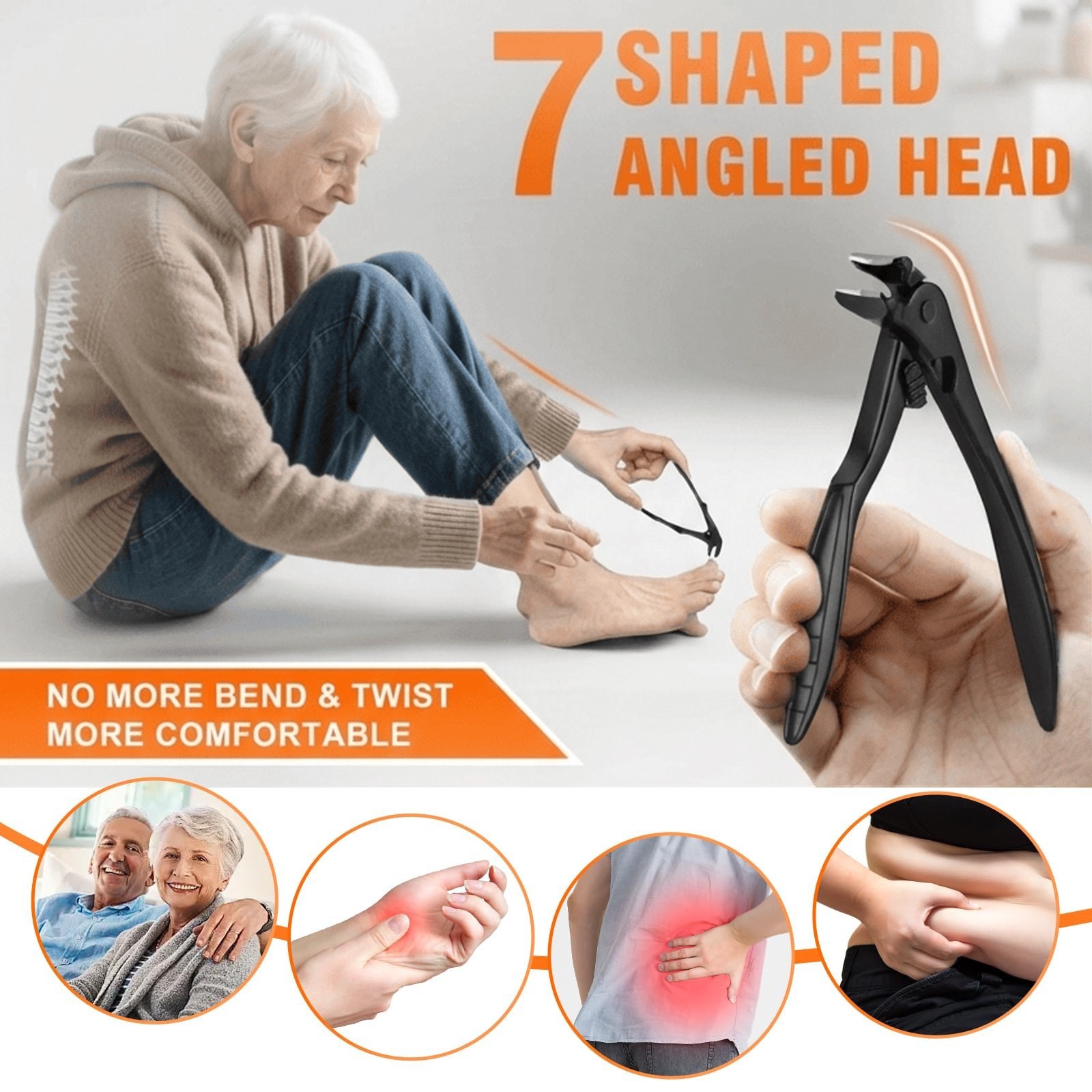 Toenail Clippers for Thick Toenails for Seniors, Upgraded Long Handled Angled.