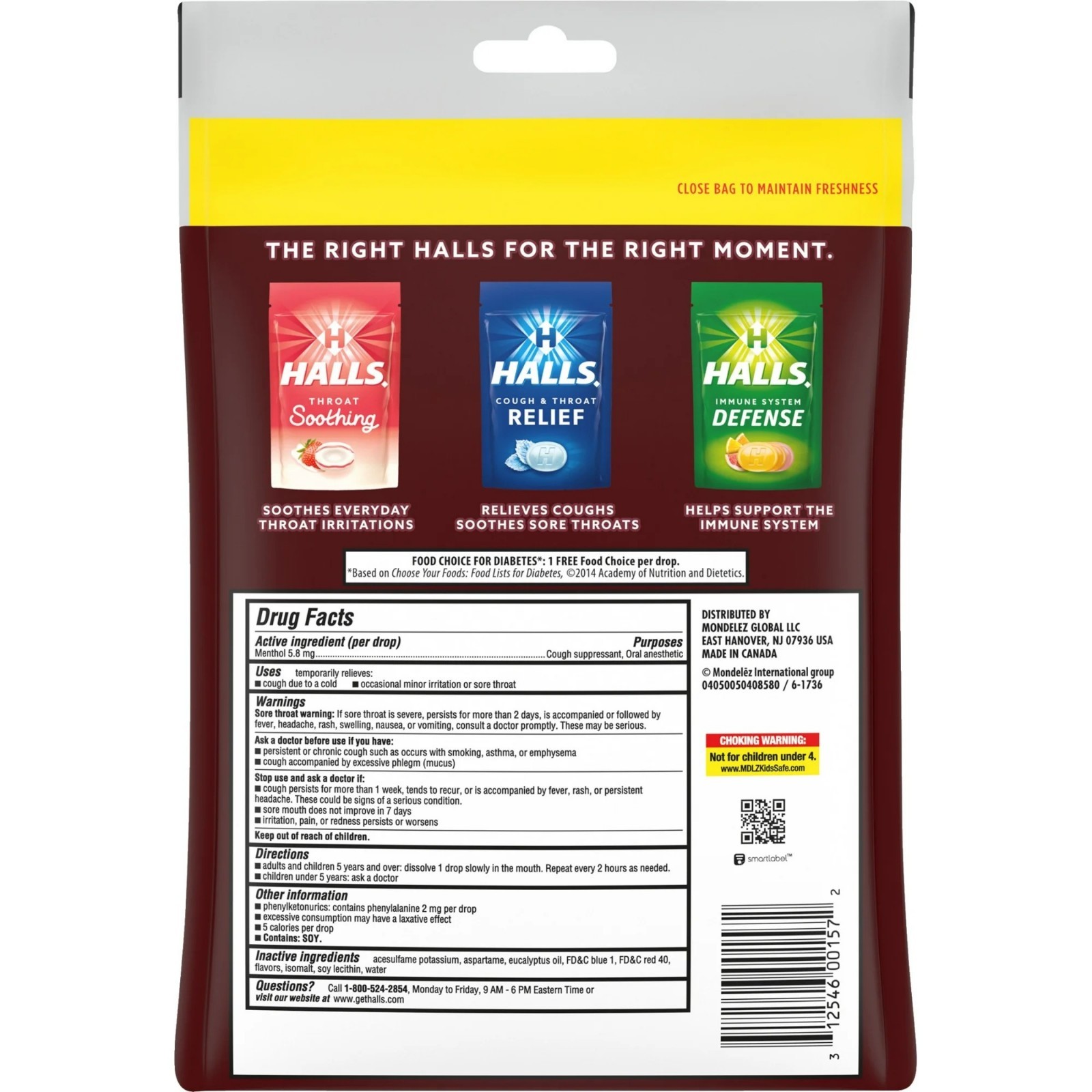 HALLS Relief Sugar Free Black Cherry Flavor Cough Drops, Economy Pack-70ct-2pack