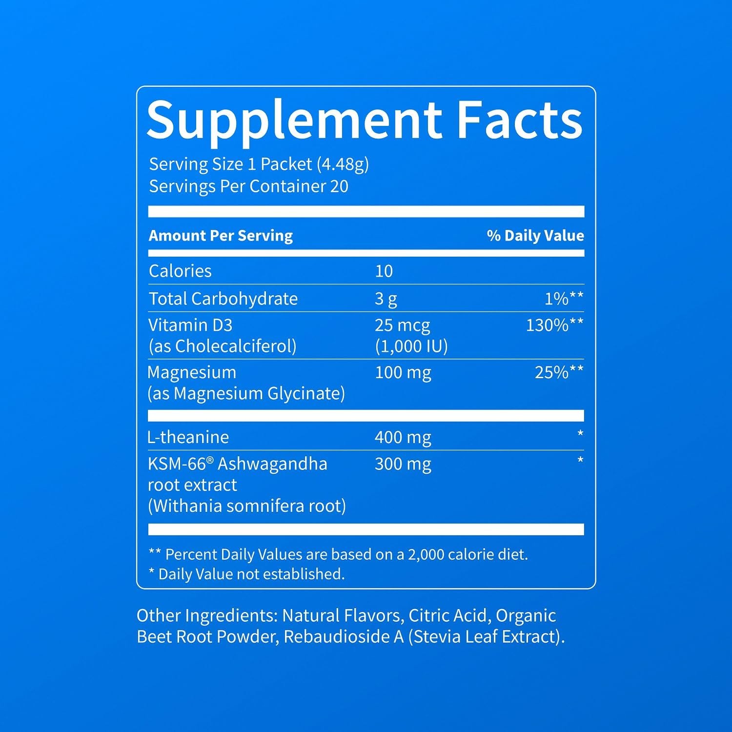 Nello Supercalm Powdered Drink Mix, Cortisol Reducer and Sleep Aid Supplement