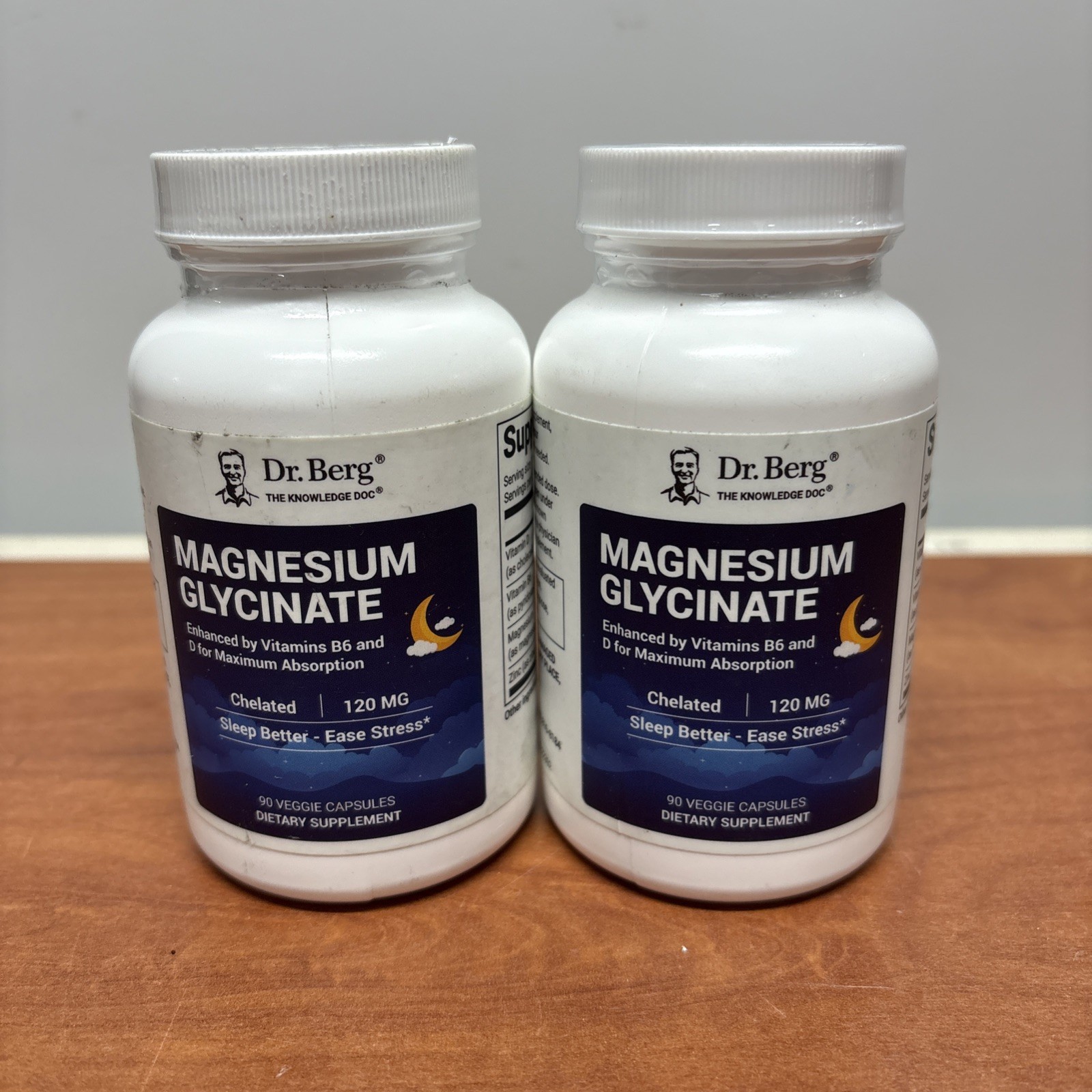 2 Pack Of Dr. Berg’s Magnesium Glycine, Vegetarian Caps Exp 03/27