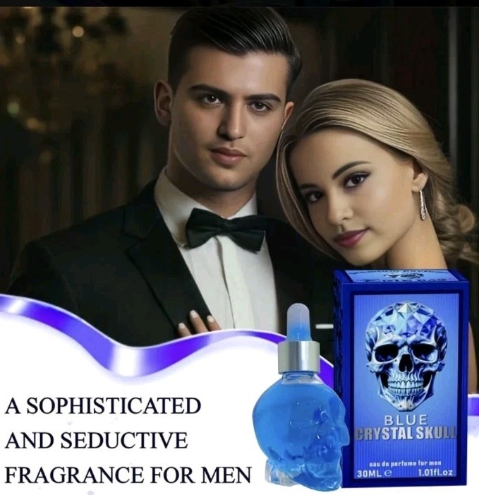 Blue Skull Cologne Unique Style for Men 1 Oz Oriental Woody Masculine Scent