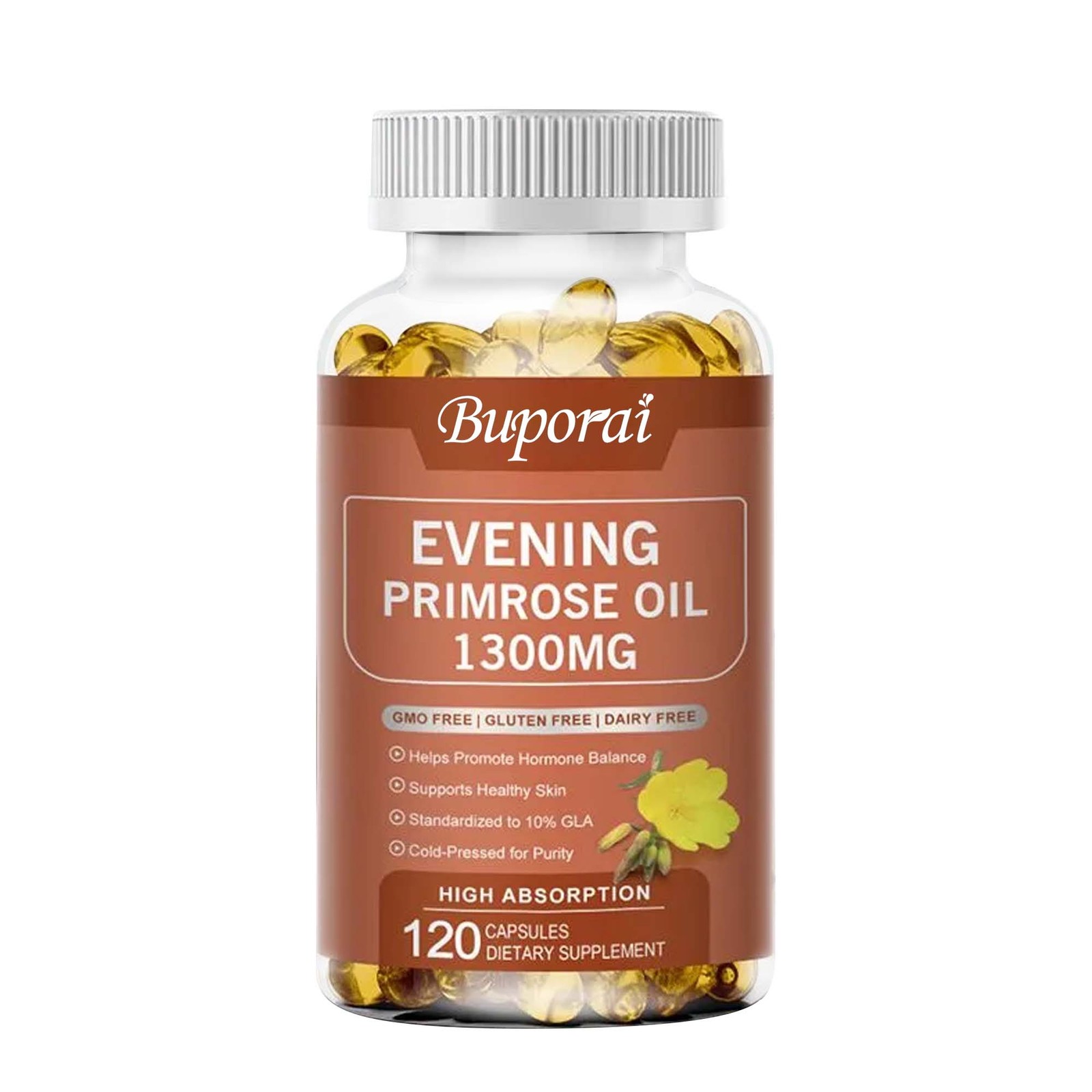 Evening Primrose Oil 120pcs, Nutrient Absorption,Skin Health, Maintains Vitality