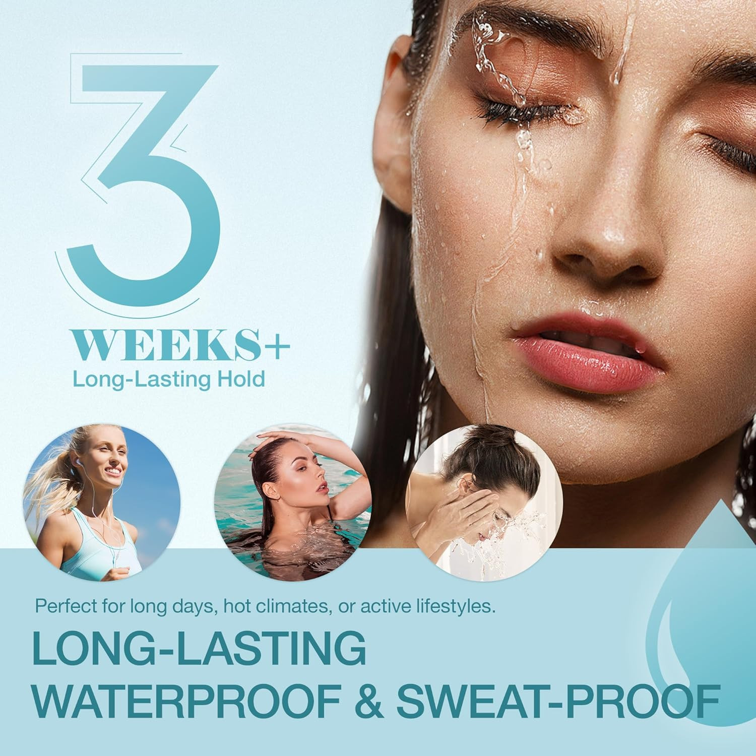LASHVIEW Waterproof Lash Cluster Glue Kit, 3-4 Weeks Strong Hold Lash Glue for E
