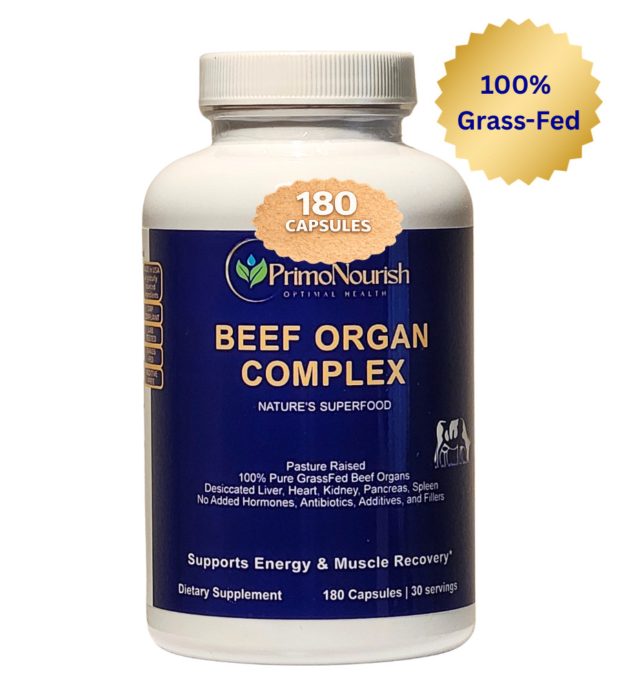 Grass-Fed Pasture-Raised Beef Organ Complex for Energy & Vitality – 180 Capsules