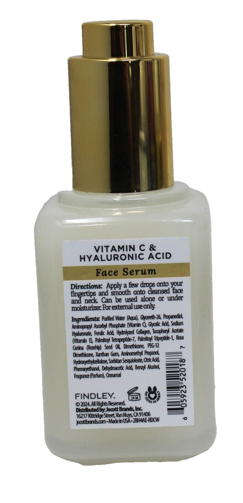 x2 Findley Vitamin C & Hyaluronic Acid Face Serum Animal Cruelty Free 2 oz New