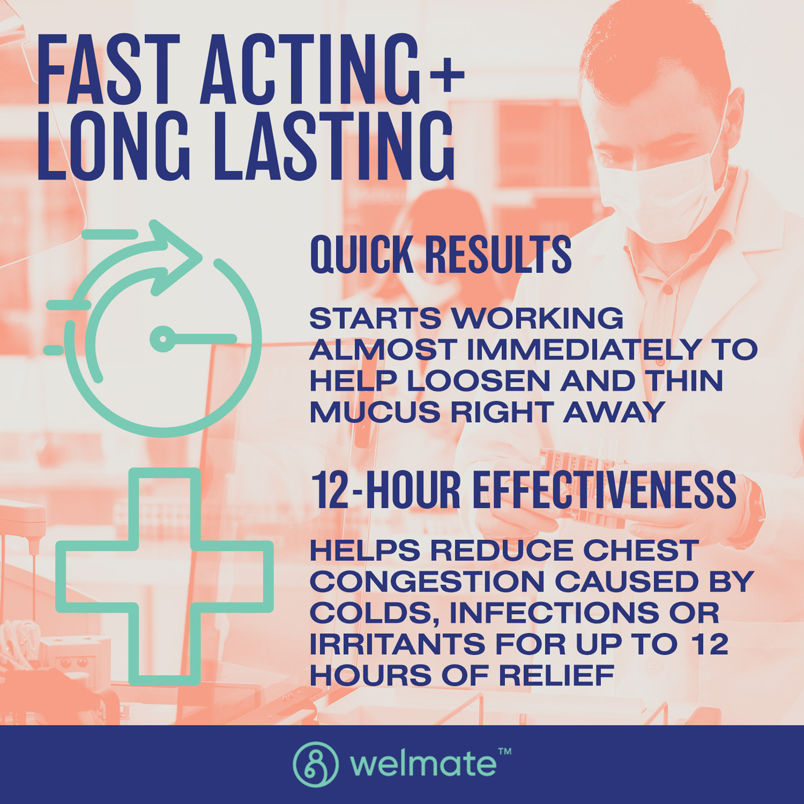 Welmate Mucus Relief | Guaifenesin 600 mg 12 Hour | 70 Count Extended-Release