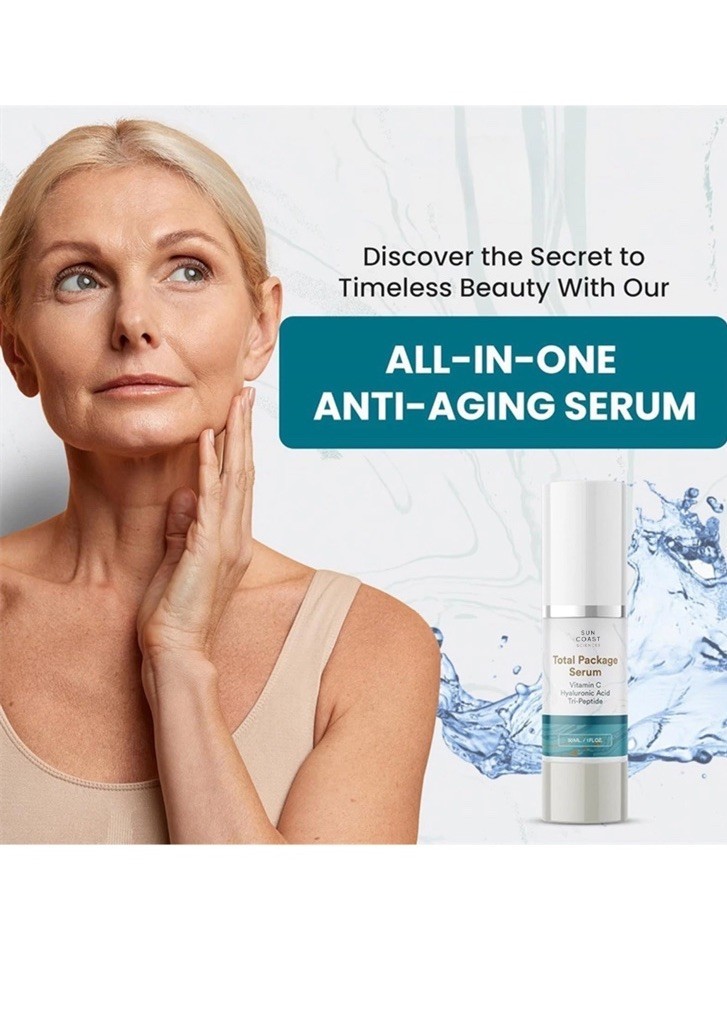 Sun Coast Science Total Package Serum, Vitamin C, Hyaluronic Acid, 1 FL OZ/ 30ML