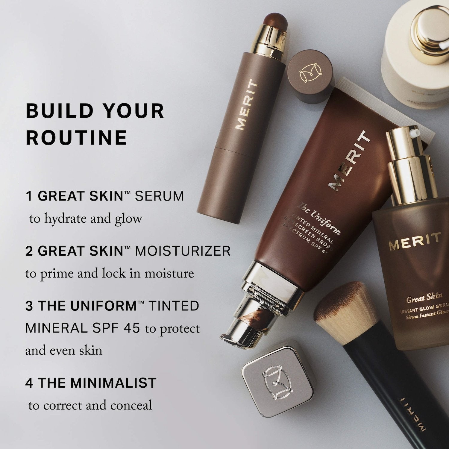 MERIT Authentic The Uniform Sunscreen Broad Spectrum SPF 45 1.7 oz 20 shades