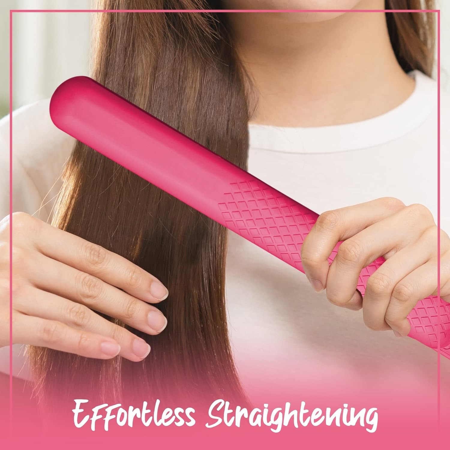 Evalectric Classic Styler Hair Straightener – 1.25″ Ceramic Flat Iron – Pink
