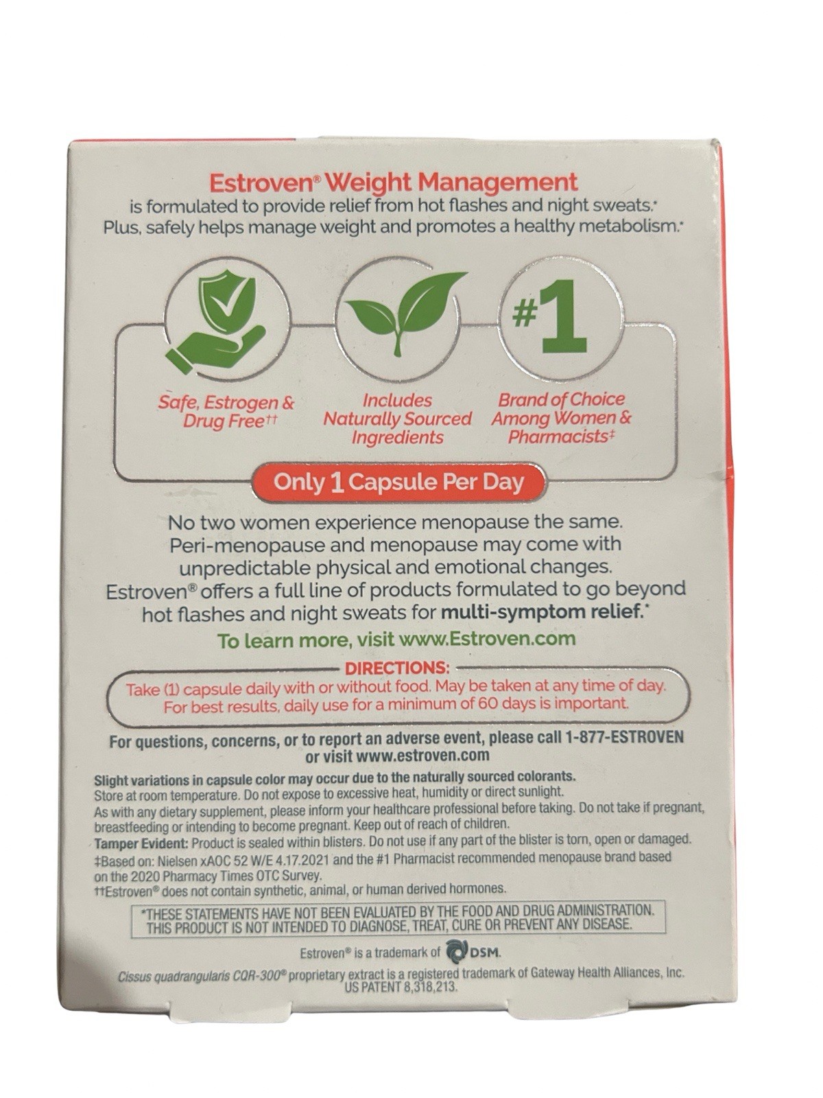 Estroven Menopause Relief Weight Management – 30CT Capsules – exp: 09/2026