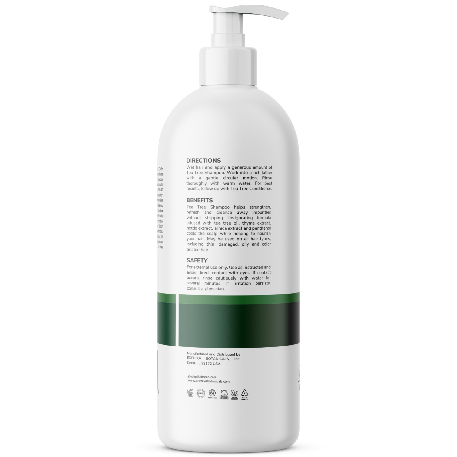 Edenika 2 Pack Tea Tree Shampoo Anti Dandruff Itchy Scalp Natural Lot 16 oz