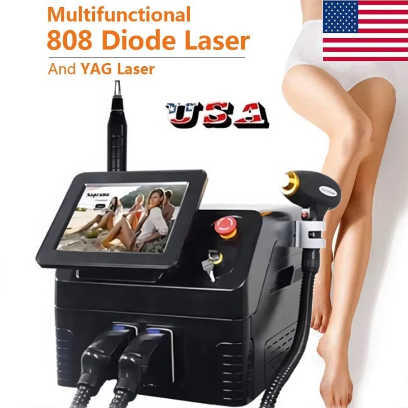 2IN1 808nm Diode Laser Hair Removal Pico NG YAG Laser Tattoo Beauty Machine