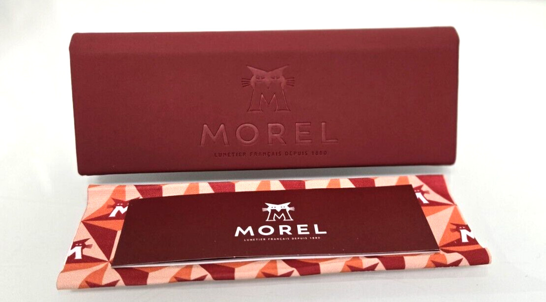 NEW! MOREL Foldable Triangle Eyeglasses Case w/ Branded Cloth -Wine Red