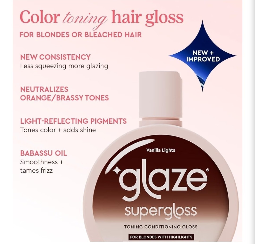 Glaze Super Color Conditioning Gloss VANILLA LIGHTS, 6.4 oz.-Sealed-New