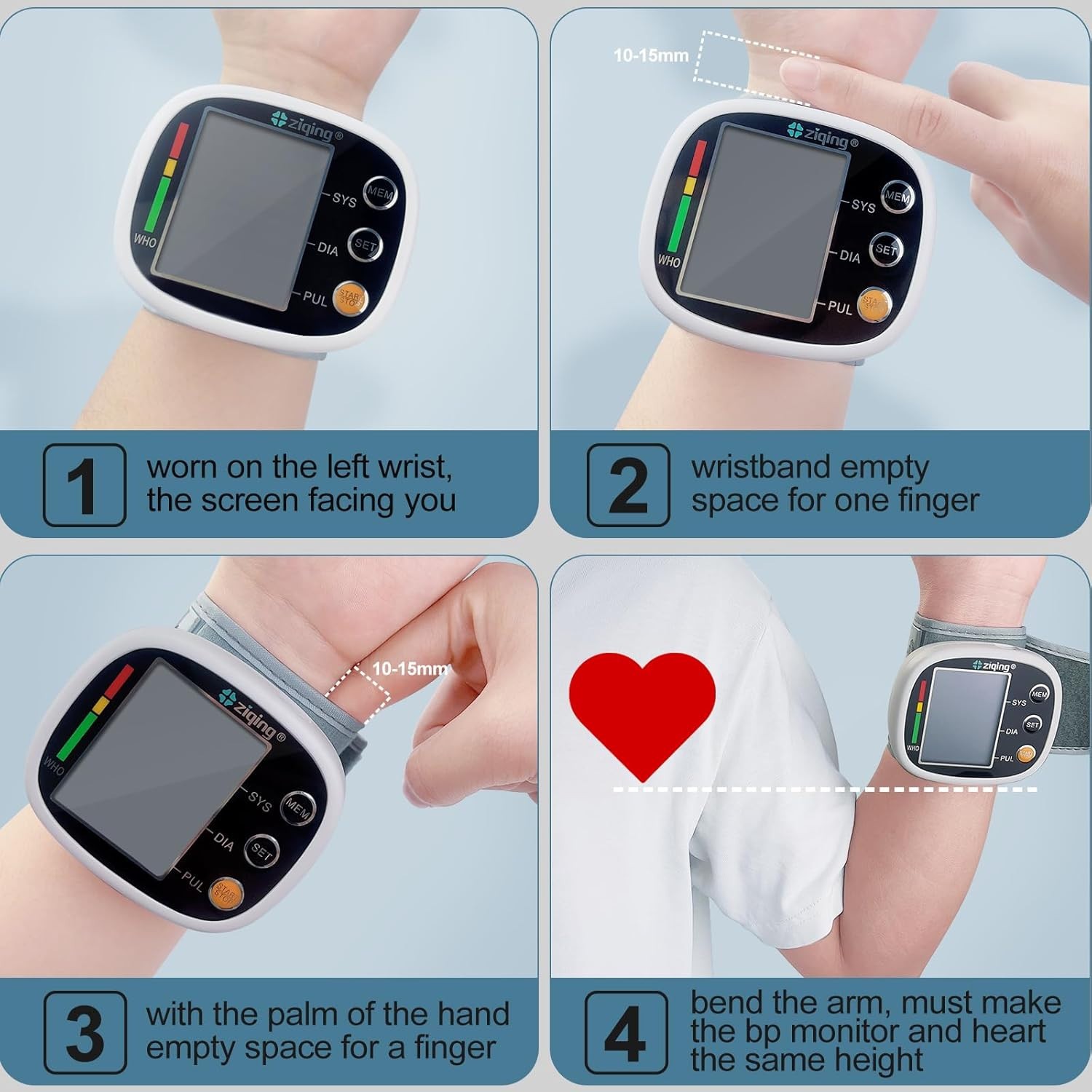 Wrist Blood Pressure Monitor Rechargeable Voice LCD 2×99 Memory Free Ship
