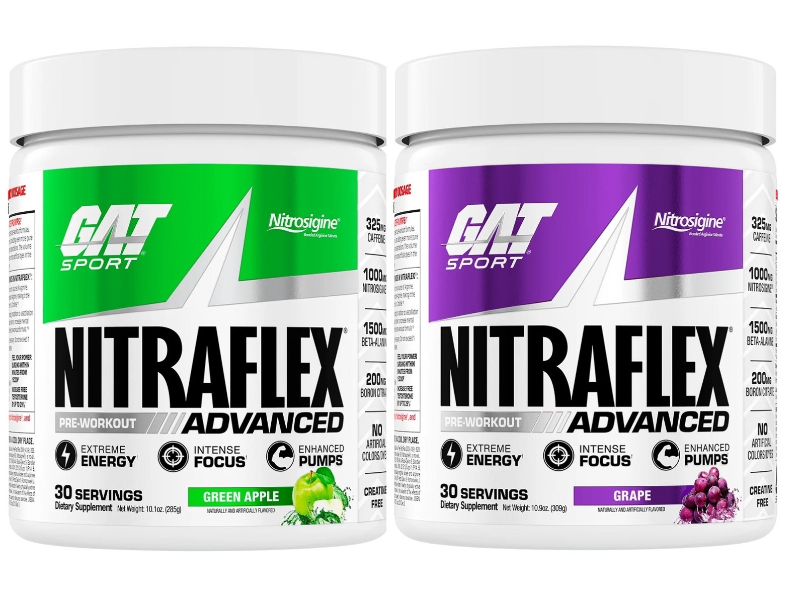 [2 Packs] GAT NitraFlex Pre Workout 30 Servings – Pick Flavor