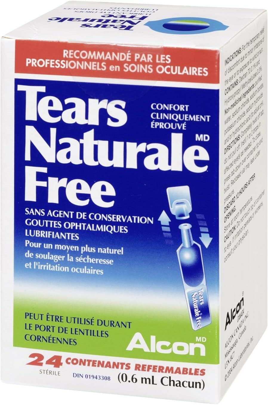 3x Alcon Tears Naturale Free Eye Drop, 0.6ml FRESH STOCK LONG EXPIRY From CANADA