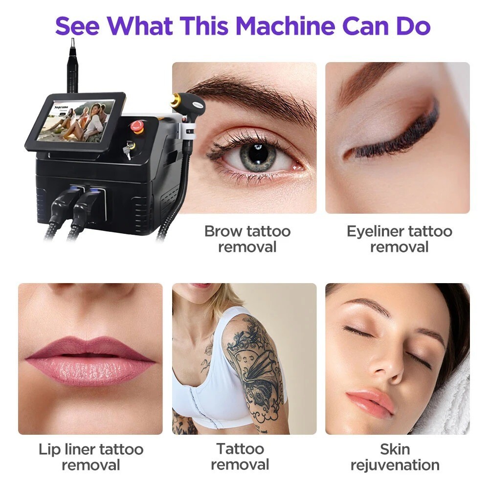 2IN1 808nm Diode Laser Hair Removal Pico NG YAG Laser Tattoo Beauty Machine