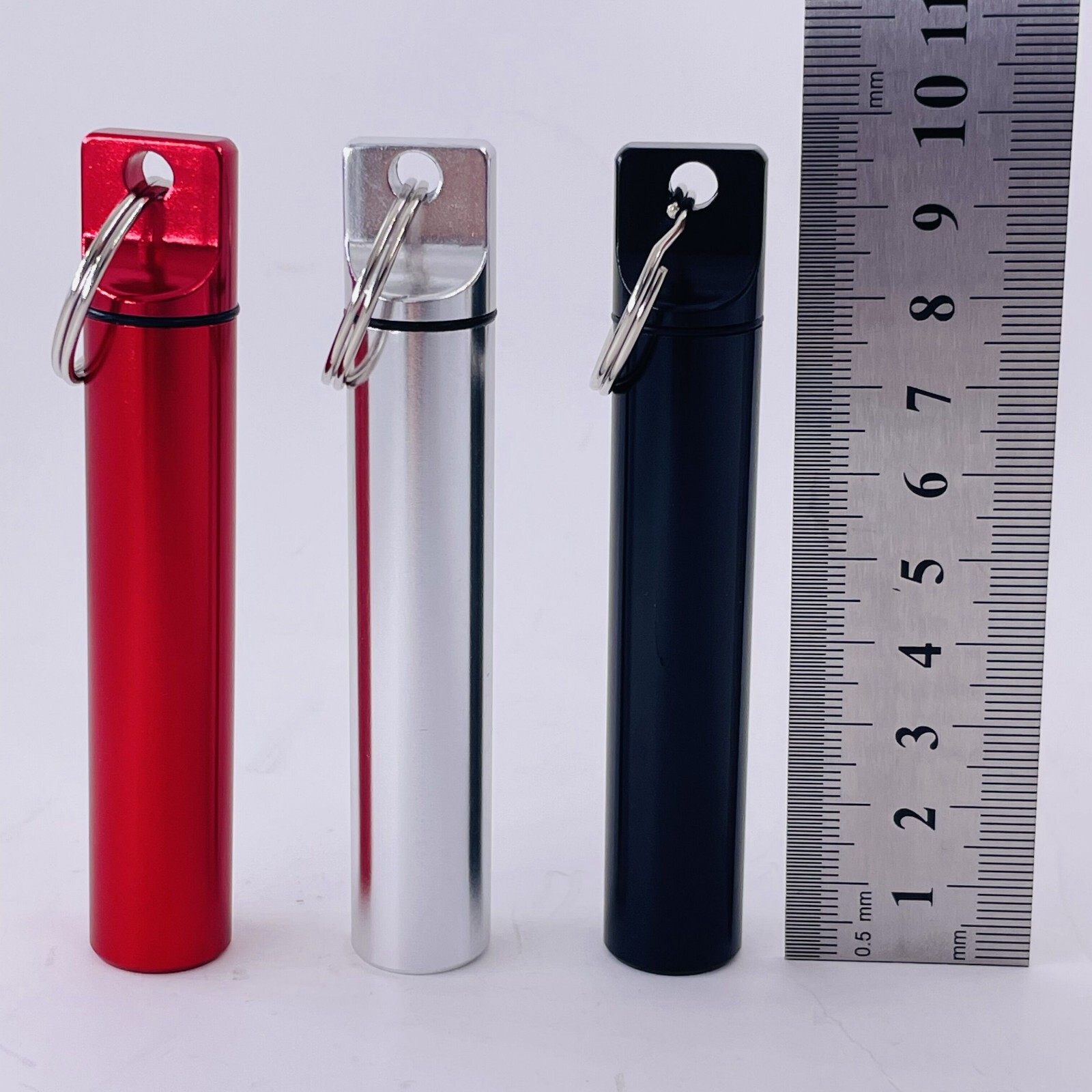 Pill Box Portable Travel Pill Case Metal Waterproof Medicine Container Keychain