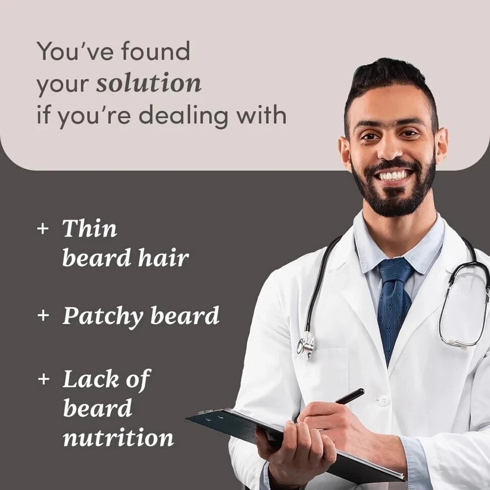 Man Matters Beard Gummies for Men 30 Days Pack Thicken Beard Stimulates Follicle