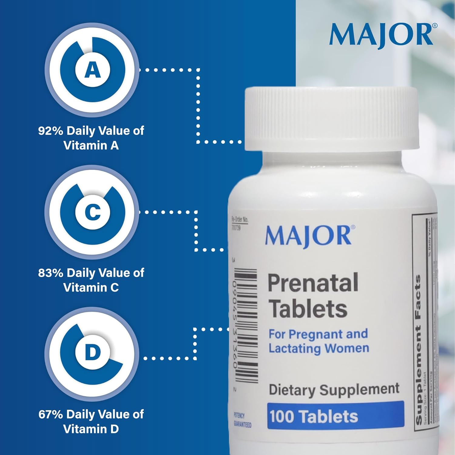Prenatal Vitamin Tablets Once Daily Supplement for Pregnant Nursing Women