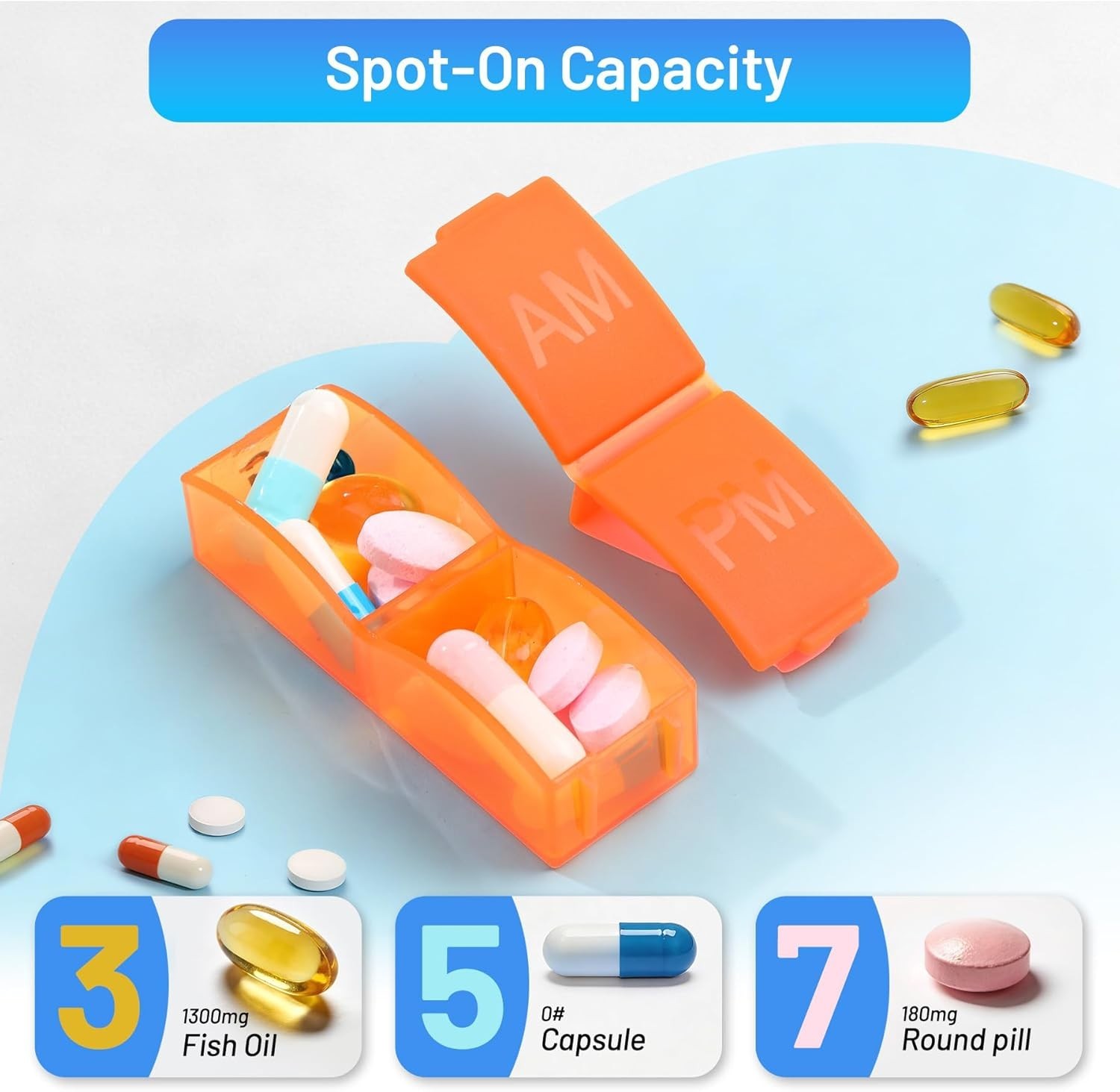 Monthly Pill Organizer 2 Times A Day, One Month Pill Box Am Pm, 30 Day