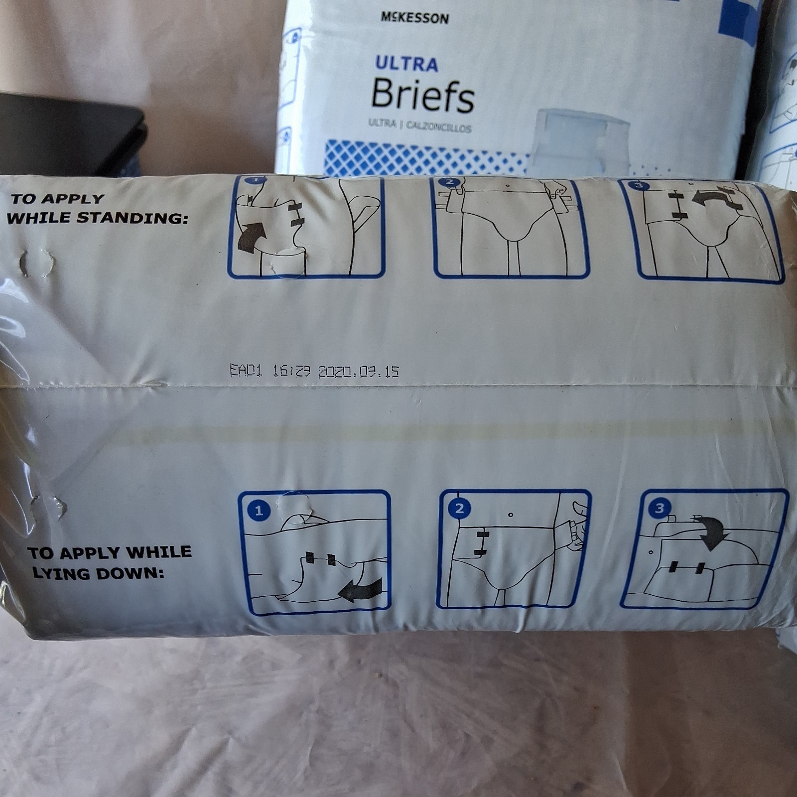 Lot of 4 New 18 count Mckesson Ultra Briefs Large Unisex waist 45-58 inches