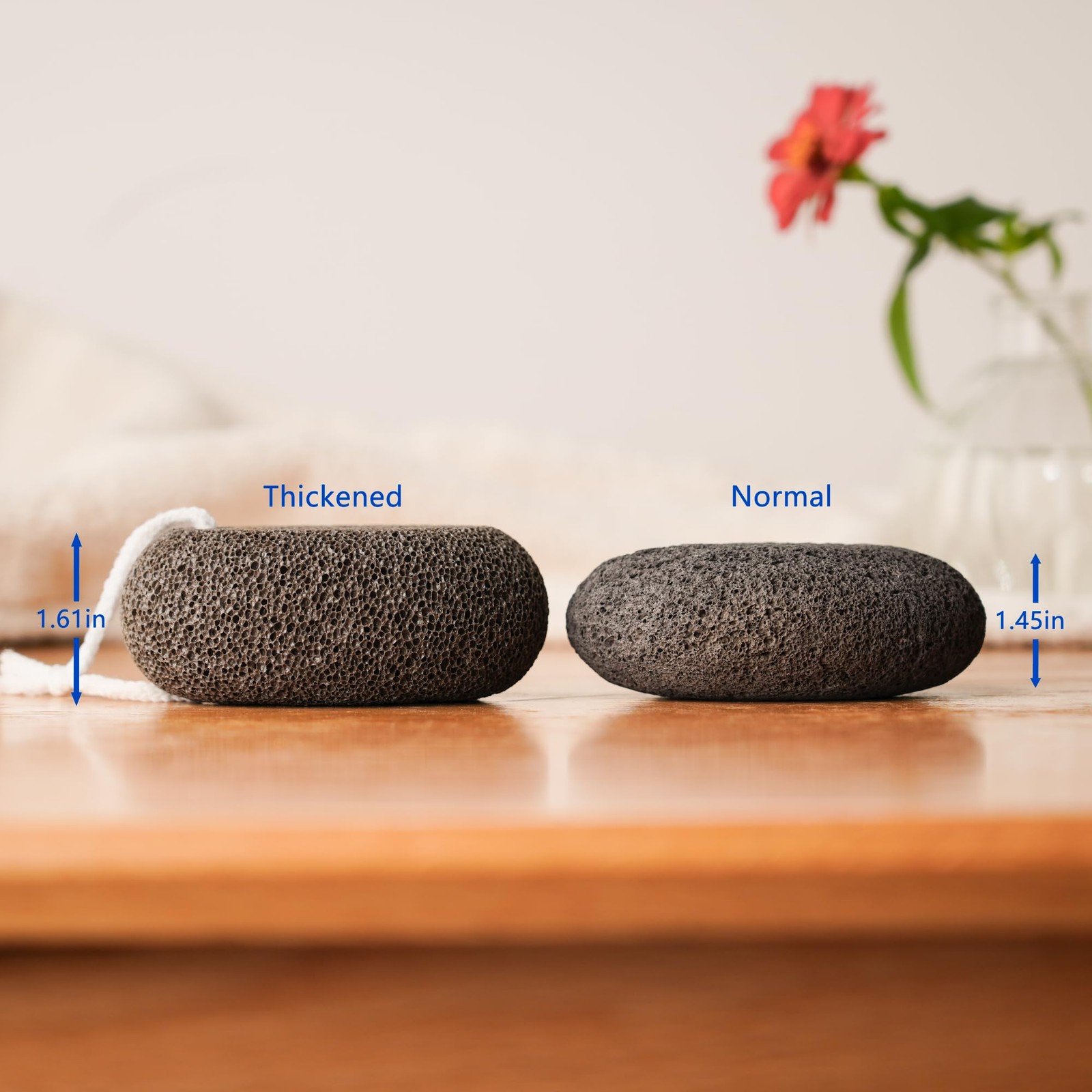 Pumice Stone 3.9×2.8×1.6 in – Extra Thick Ergonomic Callus Remover for Feet