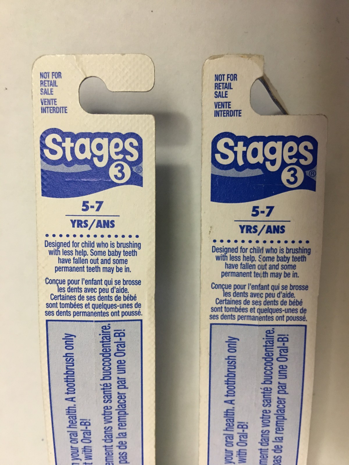 2X Oral-B Toothbrush Stages 3 Soft Cars Kids 5-7 Years Cars Mcqueen