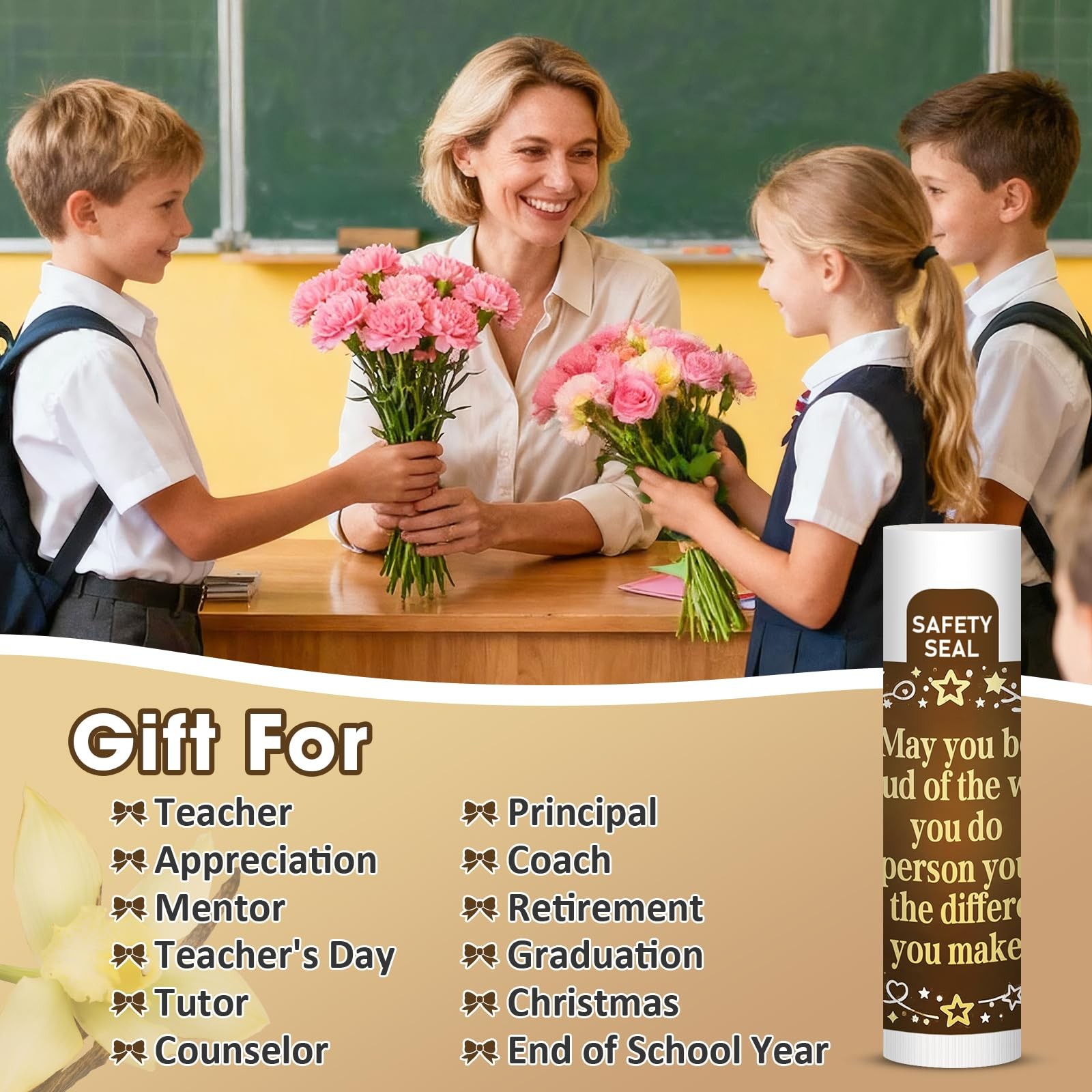 DMSKY Employee Appreciation Gifts Lip Balm Bulk 60 Pcs, Thank You Gifts for C…